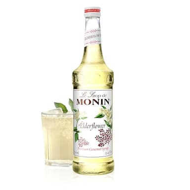 Monin - Elderflower Syrup, Delicate Scent with Floral Sweetness, Great for Cocktails, Lemonades, and Sodas, Gluten-Free, Non-GMO (750 ml)