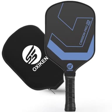 OXIKEN 16 mm Pickleball Paddles, 2026 USAPA Approved T700 Carbon Fiber Pickle Ball Paddle (CFS), High Grit & Spin, Honeycomb Core, 5.5” Elongated Handle, Anti Slip Sweat Absorbing Grip with Cover Case