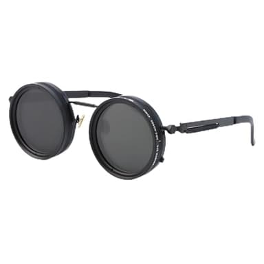 OUANGANC Adjustable Tint Sunglasses, 9 Gears Adjustable, Men's Sunglasses, UV Protection, Metal Frame, Universal for Street Shooting & Fishing (Black Frame - Black Gray Lenses)