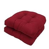Rocking Chair Cushions Outdoor Premium Tufted Patio Seat Cushion No Slip Dining Chair Pads for Kitchen Decor or Patio 2 Piece Set 19 * 19in,Burgundy