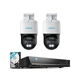 REOLINK 4K PTZ Security Cameras System, IP PoE Outdoor Cameras, 2X Trackmix PoE with 6X Hybrid Zoom, Auto Tracking, Human/Vehicle/Pet Detection Bundle 1x RLN8-410 NVR with Built-in 2TB HDD