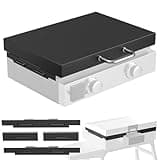 5011 Hard Cover Top Lid with Stainless Steel Handles and Wind Guard for Blackstone 22” Table Top Grill, Flat Top Griddle Accessories for Black Stone, Black