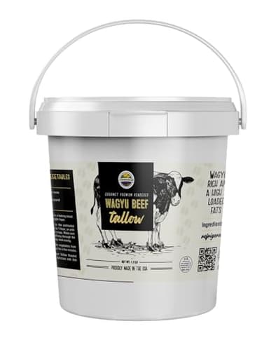 Premium Wagyu Beef Tallow | Rendered | 1.5 lb Tub | Rich & Buttery | High in Nutrients | Cornhusker Kitchen