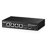 Binardat 6 Port 10 Gigabit Managed Switch, 4x10G RJ45 Ethernet,Support 1G/2.5G/5G/10G, 2x10G SFP+, 120Gbps Bandwidth, L3 Web Managed, Metal Small Network Switch