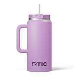 RTIC 64 oz Ceramic Lined Insulated Road Trip Tumbler, Leak-Resistant Lid, White