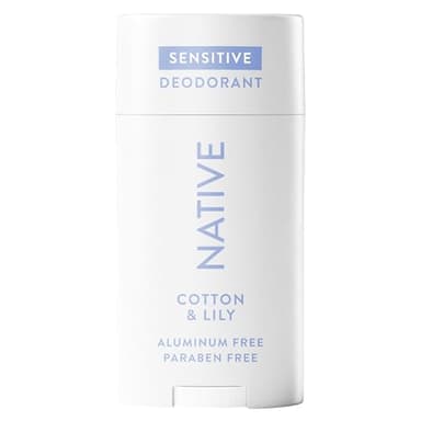 Native Sensitive Deodorant Contains Naturally Derived Ingredients, 72 Hour Odor Control | Deodorant for Women & Men, Aluminum Free with Baking Soda, Coconut Oil and Shea Butter, Cotton & Lily