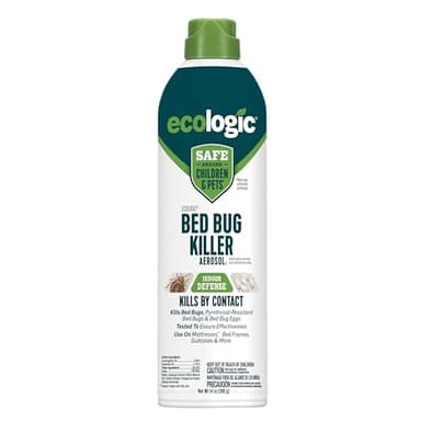 Ecologic Bed Bug Killer Aerosol, 14 Ounces, Aerosol Formula Made With Lemongrass Oil And Cornmint Oil For Use On Seams, Edges And Tufts Of Mattresses, Bed Frames, Suitcases And More