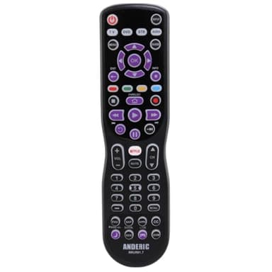 Anderic RRUR01 Universal Remote Control for Roku Streaming Players & Roku TVs | 4-Device, IR, Backlit, Learning | Works with Roku Express Ultra Premiere Streambar (IR Only) RRUR01.7
