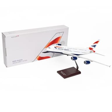 AeroClix British Airways Airbus A380-800 - High Detail - Large Plastic Model Plane - 1/200 Scale - 14.5 Inch Length with Stand