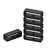 Band Keepers Compatible with Ticwatch Pro 3 Ultra GPS/Pro 3 GPS/ E2/ S2 Watch Bands, Silicone Fastener Rings Security Loop/Holder/Retainer (Black-6pcs)