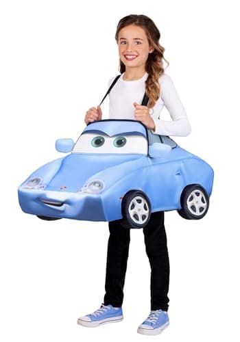 Girl's Disney Pixar CARS Sally Ride-In Costume | Kids Character Tunic with Adjustable Straps for Halloween Standard