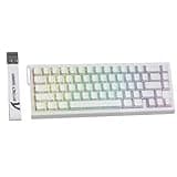 ATTACK SHARK X68 HE 8000Hz Rapid Trigger Keyboard, 0.01mm RT Accuracy Wired Gaming Keyboard with Magnetic Switch, Adjustable Actuation, Rapid Trigger, Snap Tap, RGB Lighting for PC/Mac, White Contours