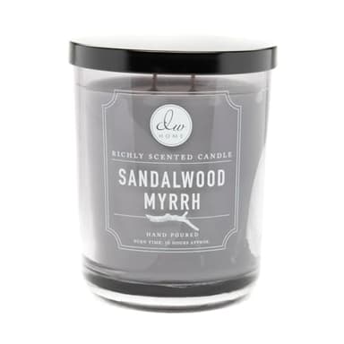 DW Home Sandalwood Myrrh Scented Candle for Home, 15 oz, Large Double Wick Candle Jar, Up to 56H Burn Time, Luxury Scented Candle for Relaxation, Gifting, Home Decor