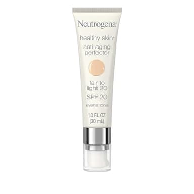 Neutrogena Retinol Treatment and Tinted Facial Moisturizer, Healthy Skin Anti-Aging Perfector with Broad Spectrum SPF 20 Sunscreen with Titanium Dioxide, 20 Fair to Light, 1 fl. oz