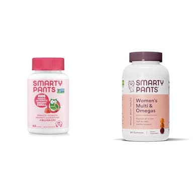 SmartyPants Kids Probiotic Immunity Gummies: Prebiotics & Probiotics for Digestive Health & Women's Multivitamin Gummies: Omega 3 Fish Oil (EPA/DHA)