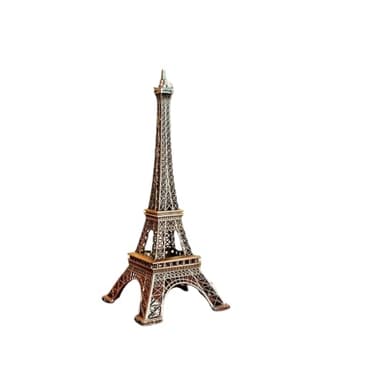 Chinshwehaw Eiffel Tower Statue Decor 7 Inch Alloy Metal Collectible Figurine Replica Souvenir Room French Eiffel Tower Party Decoration Table Stand Holder Gift for Cake Topper