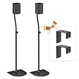 Universal Surround Speaker Stands Pair of Height Extend 33" to 42" Adjustable Rear Speaker Stands for Samsung, Vizio, Sony, LG, Roku Most Small Satellite Surround Sound Speaker Stands with Wall Mount
