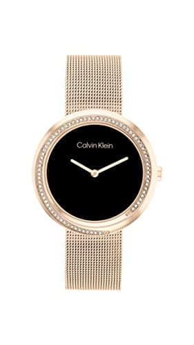 Calvin Klein Women's Twisted Bezel - 34mm 2H Quartz Watch - Stainless Steel Bracelet - Water Resistance 30 Meters - Minimalistic Style – Premium Fashion - Gift for Her