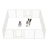 FXW Rollick Dog Playpen for Anywhere, Yard, RV Camping, White│Patented, 32 inch 16 Panels