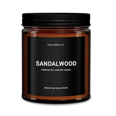 1OAK Scented Candles for Men - Sandalwood Candles - Mens Candle for Home - Masculine Candle - Long Burning Premium - Soy Wax