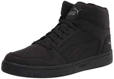 PUMA Mens Rebound Layup Sneaker, NUBUCK Mens Black- Mens Black-CASTLEROCK, 9.5