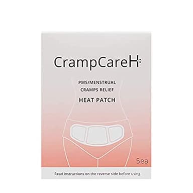 (5 Patches) CrampCareH PMS/Menstrual Cramps Relief Heat Patch with Wide Wings, FDA Registered