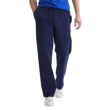 Hanes Essentials Sweatpants, Men’s Cotton Jersey Pants with Pockets, 33”, Navy, Large