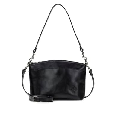 Patricia Nash Arlee Crossbody – Vintage Distressed Leather Purses For Women, Crossbody Bags For Women – 100% Full-Grain Leather, Faux Suede Lining, Multiple Pockets – Black