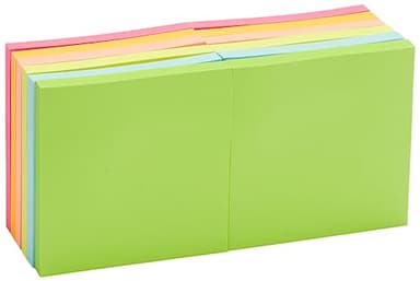 Amazon Basics Square Sticky Notes for Home, Office, School Supplies, Clean Removal, 3x3 Inches, Assorted Bright Colors, Self-Stick Pads, 70 Sheets/Pad, 12-Pack