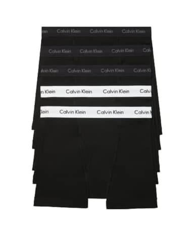 Calvin Klein Men's Cotton Classics 5-pack Boxer Brief, 3 Black Bodies W / Black Wb, 2 Black Bodies W / White Wb, Medium