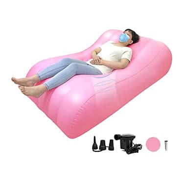 AOSSA BBL Bed After Surgery for Sleeping, Mattress with Hole, BBL Inflatable Chair for Butt, Brazilian Butt Lift Recovery Pillow Post Surgery, Blow Up Bed with Hole, Air Mattress Sofa Couch (Pink)