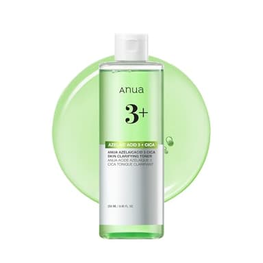Anua Azelaic Acid 3 CICA Skin Clarifying Toner, Soothing & Clear Care, with Salicylic & Azelaic Acid, Sebum & Spot Care, Suitable for Sensitive Skin, Korean Skincare, 8.45 fl.oz