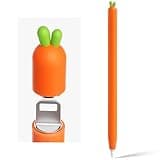 ELETIUO Soft Silicone Sleeve Apple Pencil Case Compatible with Apple Pencil 1st Generation, Carrot Touch Screen Pen Protective Cover Accessories Compatible with iPad Pro 9.7"/10.5"/12.9"