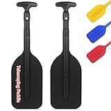 Telescoping Boat Oars 2 Pack, Emergency Paddle Collapsible Boat Paddle 21"-43" Adjustable, Collapsible Oar for Row Boat Aluminum Shaft Anti Slip for Adults (Black)