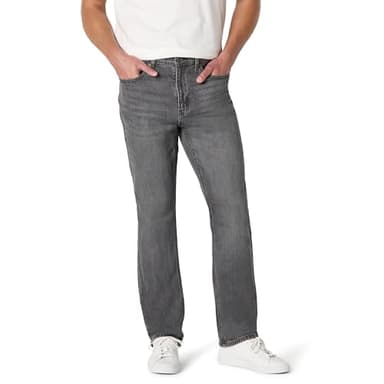 Amazon Essentials Men's Low Stretch Straight-Fit Jeans, Grey Wash, 30W x 32L