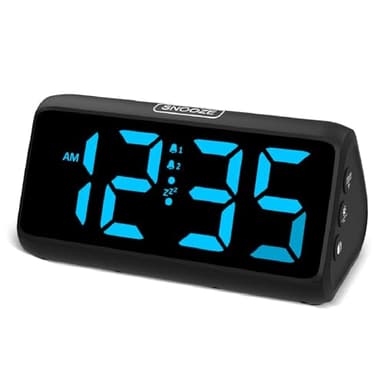 Netzu Digital Alarm Clocks for Bedrooms, Loud Alarm Clock with Dual Alarms, Bold Digits, 5 Dimmers, 4 Volumes, Snooze, Bedside Clock for Deep Sleepers Kids Teens Seniors, Plug in Clock, Easy to Set