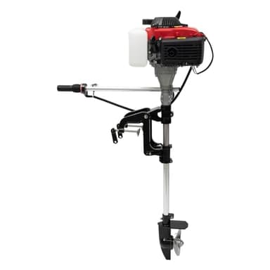 4 Stroke Outboard Motor, 2.2HP 53.2CC Heavy Duty Gas Powered Boat Motor 360° Swing Hand-pull Long Shaft Forced Air Cooled Outboard Engine for Inflatable Boat, Fishing Boat, Canoe, Kayak