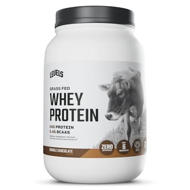 Levels Grass Fed Whey Protein Powder, No Artificials, 24G of Protein, Double Chocolate, 2LB