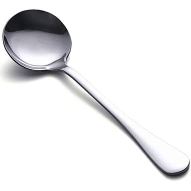 Soup Spoons, 8-Piece Premium Stainless Steel Spoons Heavy-Weight Round Spoon Flatware Set