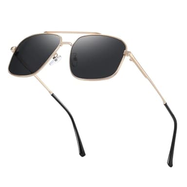 XXL Oversized Polarized Square Aviator Sunglasses for Big Heads Men - Extra Large Wide Frame (158mm) with UV400 Protection Glasses