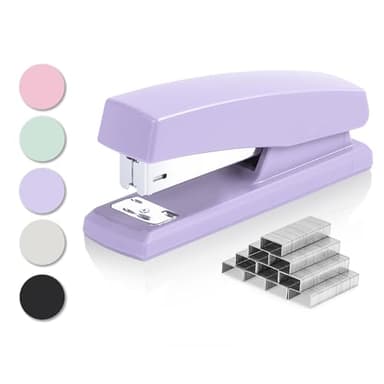 Deli Stapler, Desktop Staplers with 640 Staples, Office Stapler, 25 Sheet Capacity, Purple