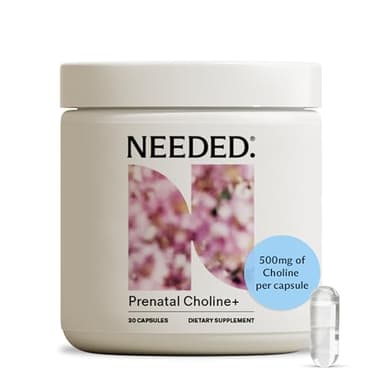Needed. Prenatal Choline+ Liquid Capsules for Cognitive Development - Choline Supplements For Pregnancy - Aids Baby Brain Development & Supports Healthy Pregnancy - Third Party Tested - 30 Liquid Caps
