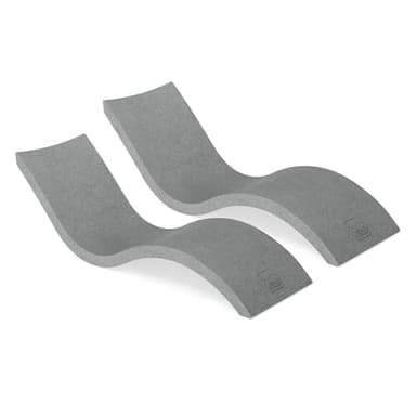 Ledge Lounger - Signature Chaise - Inside Pool & Sun Shelf Lounge Chair - Designed for Shallow Shelves Up to 9” - Compatible with All Pool Types - Poolside & Sun Deck Tanning - Set of 2 - Granite Grey
