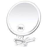 B Beauty Planet 30X Magnifying Mirror for Travel with Handle, Double-Sided 1X/30X Magnification Hand Mirror for Makeup
