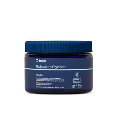 Trace Minerals Magnesium Glycinate Powder - Daily Magnesium Powder for Sleep Support - Calming Bedtime Drink - Natural & Gentle - Mixed Berry Lemonade - 180g (60 Servings)