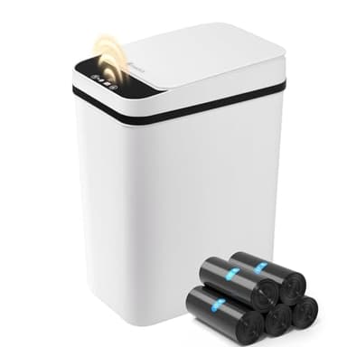 FRESHLIX Bathroom Garbage Can with Lid, 2.6 Gallon Diaper Trash Can, Automatic Trash Cans Touchless, Slim Waterproof Smart Commercial Trash Can for Bedroom, Bathroom, Office, Living Room, Toilet, RV