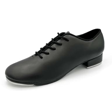 So Danca Vegan Leather Oxford Lace Up Tap Shoe, Flexible Molded Sole - Torrin TA05 (Black, US Footwear Size System, Adult, Women, Numeric, Medium, 6)