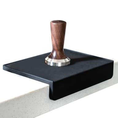 watchget Espresso Tamping Mat, Coffee Tamper Mat, Black Food Grade Silicone Pad, 8Inch X 6Inch Coffee Tamping Mat, Portafilter Mat For Barista Espresso Machine Accessory, Waterproof and Heat Resistant