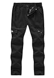YSENTO Women's Hiking Pants Lightweight Stretch Quick Drying UPF 50 Camping Travel Work Cargo Pants 6 Pockets Black Size L