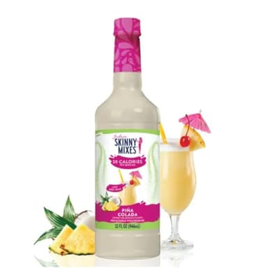 Jordan's Skinny Mixes Pina Colada Mix, Flavored Cocktail Mixer for Drinks, Tropical Drink Flavoring for Cocktails & Mocktails, Low Calorie, Gluten Free, Keto Friendly, 32 Fl Oz, 1 Pack
